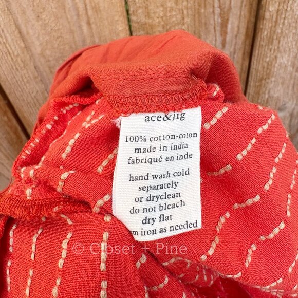 Ace & Jig Alley Jumper Sriracha Size Small Jumpsuit NWT Red Orange‎ Striped - Picture 12 of 17